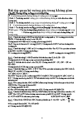 Bài tập quan hệ vuông góc trong không gian